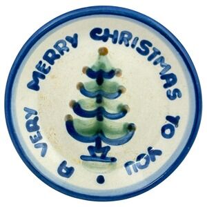 M.A. Hadley A VERY MERRY CHRISTMAS TO YOU Coaster Small Plate Pottery 4" USA